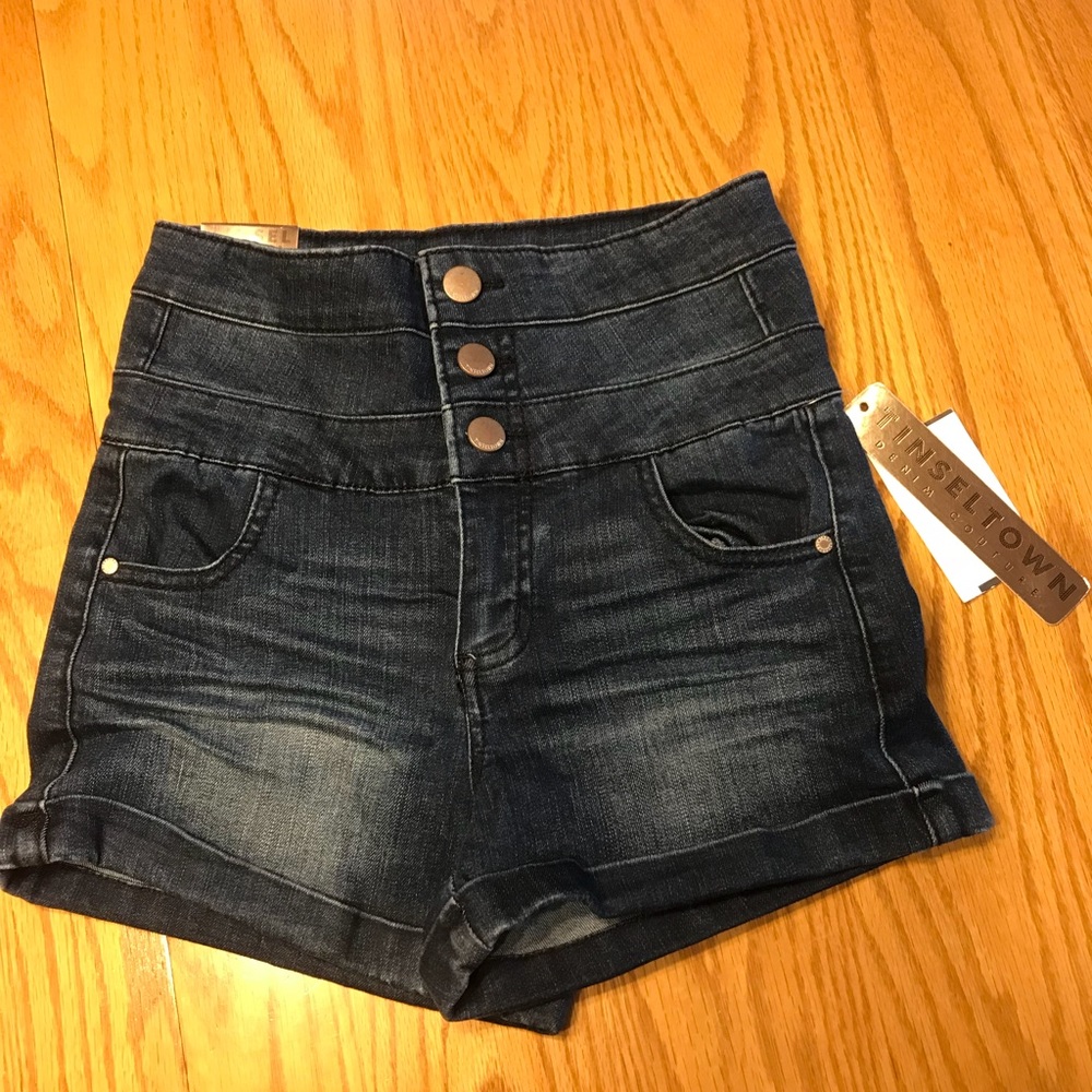 Tinseltown high rise jean shorts